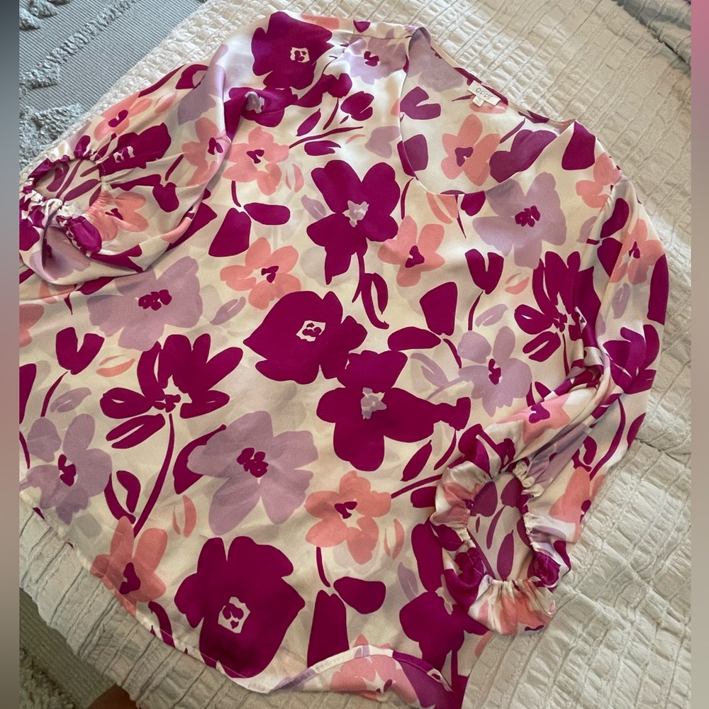 Silky Oversized Tunic Floral Pattern Boutique Purchase